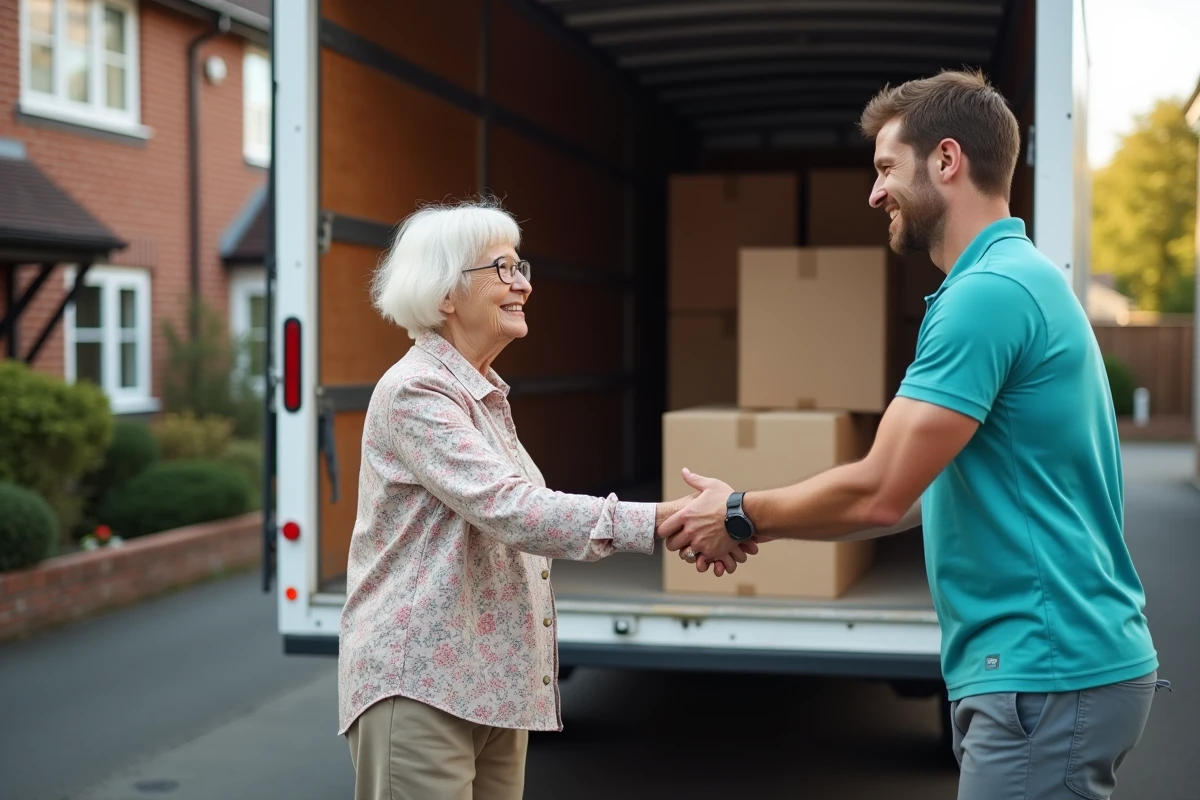 Femme âgée recevant l