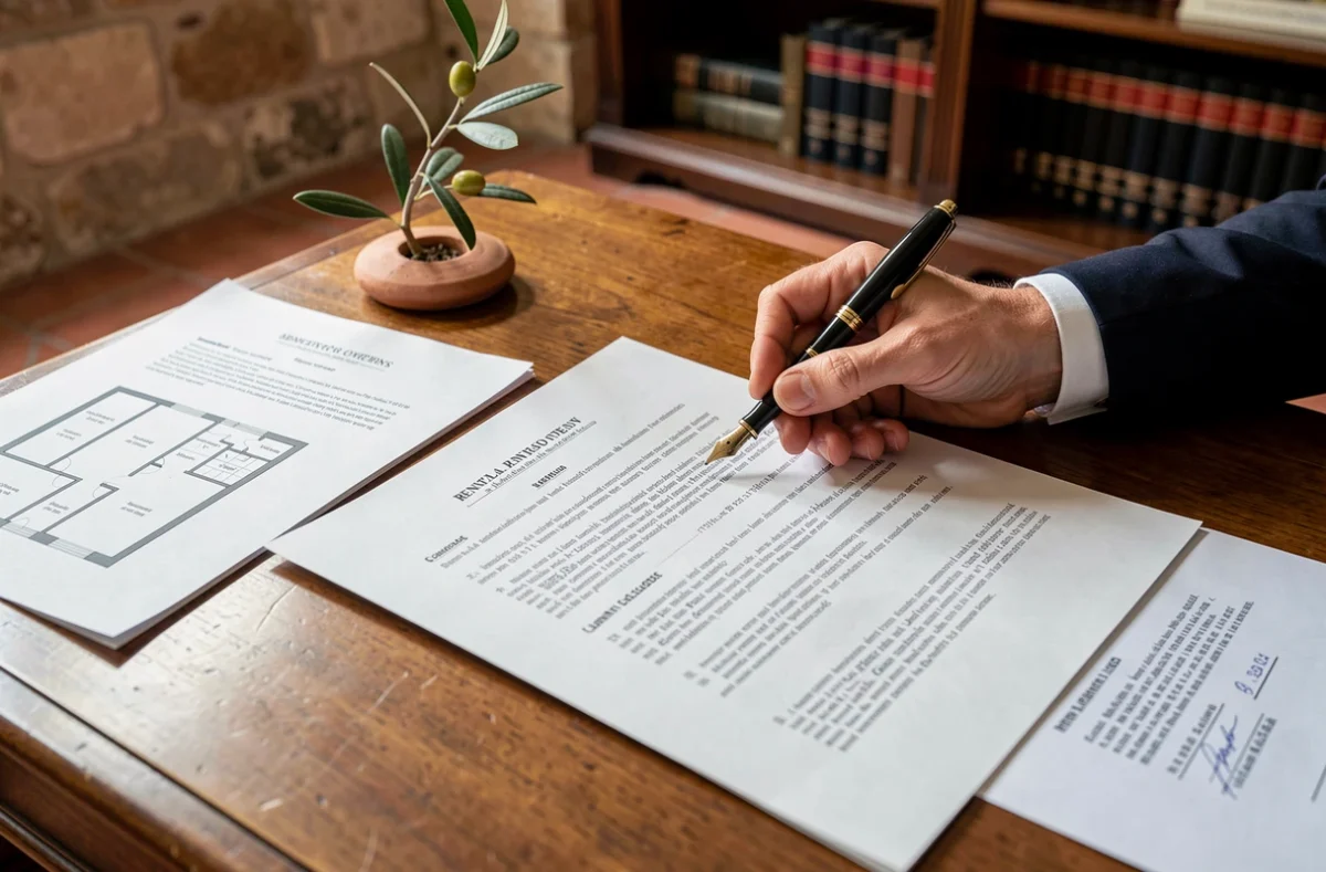 Contrat de bail immobilier examiné par un avocat dans un cabinet à Avignon lors d'un litige locatif